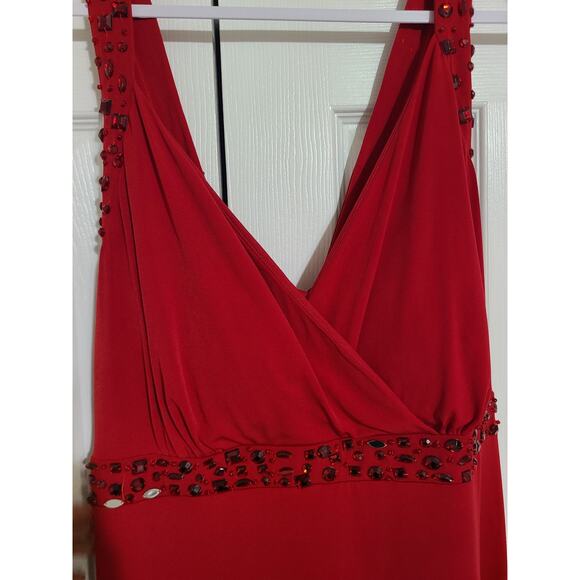 Lane Bryant 26/28w women's plus size red dress with rhinestones - Picture 3 of 12